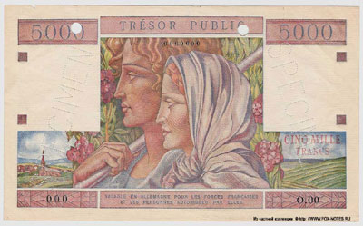 Tresor Publik 5000 francs 1955