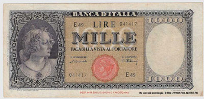 Banca d'Italia 1000 lire 1947