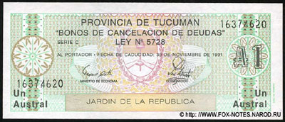 Provincia de Tucuman  1 austral 1986