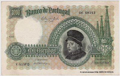  BANCO DE PORTUGAL 1000 escudos 1938