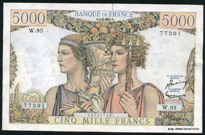 Banque de France 5000 francs 1952