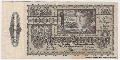 Österreichische Nationalbank 1000 shilling 1947