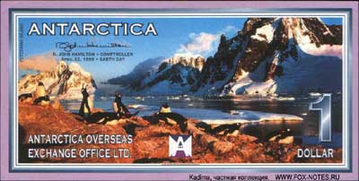 Antarctica Overseas Exchange Office 1 Dollar 1999