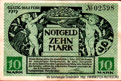 Stadtgemeinde Pfarrkirchen 10 Mark 1918 notgeld