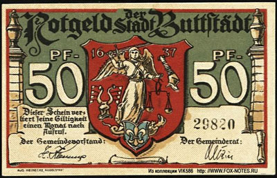Stadt Buttstädt Notgeld 50 pfennig 1921