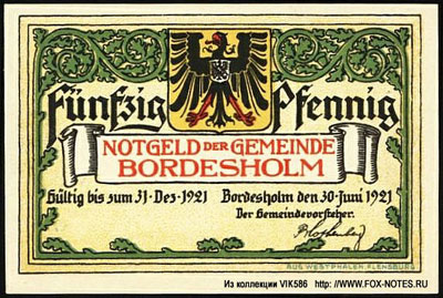 Gemeinde Bordesholm Notgeld