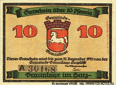Stadt Braunlage 10 pfennig