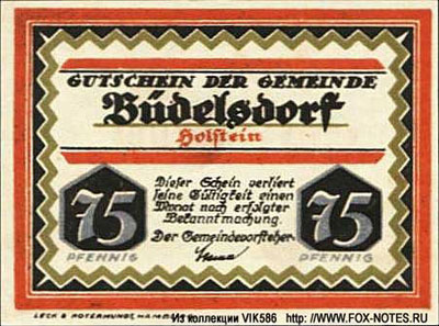 Gemeinde Büdelsdorf  75 pfennig