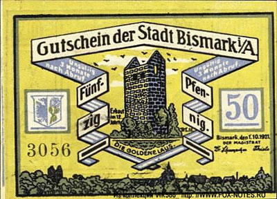 Stadt Bismark 50 pfennig