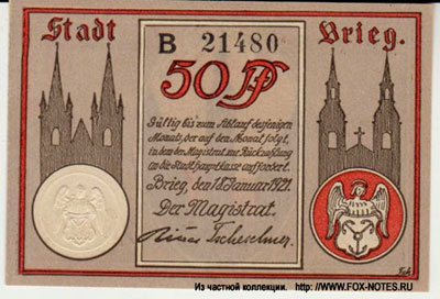 Notgeld der Stadt Brieg. 1921