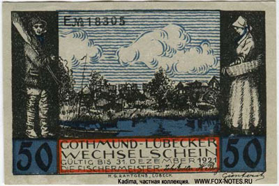 Stadt Gothmund-Lübeck Wekselschein 50 