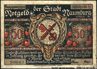 Stadt Naumburg (Saale) Notgeld. 1920.