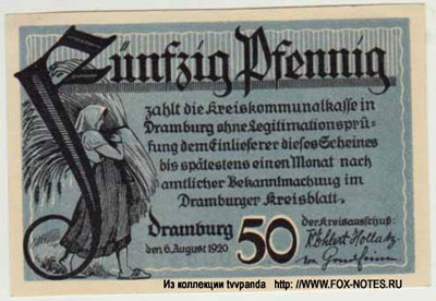 Kreisskommunalkasse Dramburg 50 pfennig