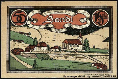 Gemeinde Sandl Gutschein. 2.5.1920
