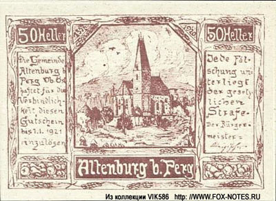 Gemeinde Altenburg bei Perg 50 heller