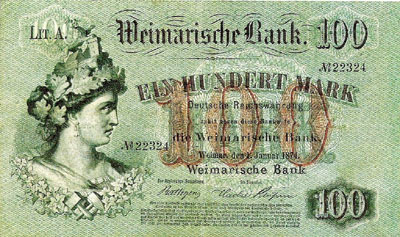 Weimarische Bank 100 mark 1874