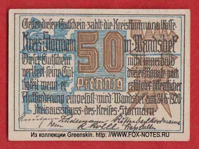 Kreisausschuss des Kreises Stormarn 50 pfennig