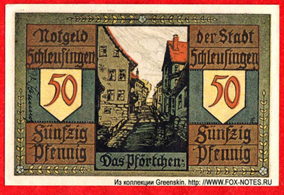 Stadt Schleusingen 50 Pfennig notgeld