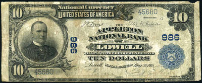 The Appleton National Bank of Lowell 10 dollars 1902