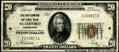 The First-Stamford National Bank Stamford 20 dollars Series 1929