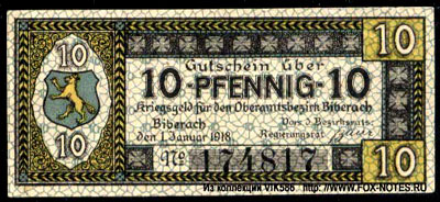 Oberamt Biberach 10 pfennig