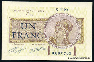 Paris, Cambre de Commerce 1 franc 1922