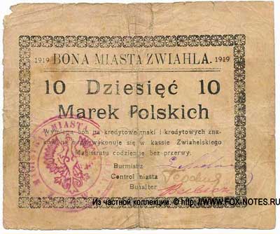Bona Miasta Zwiahla. 1919. 10  .