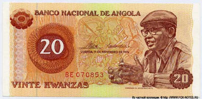 BANCO NACIONAL DE ANGOLA 20 kwanzas 1976