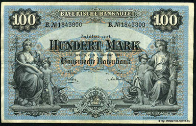 Bayerische Notenbank 100 mark 1900