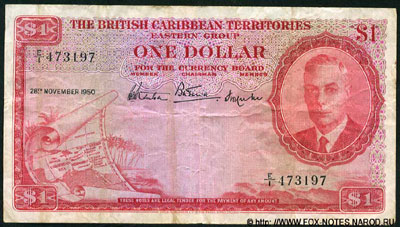 British Caribbean Currency Board 1 pound 1950