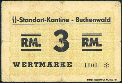 SS-Standort-Kantine Buchenwald RM. 3 RM.