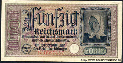 Reichskreditkassenschein 50 reichsmark 1939