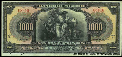 Banco de México 1000 Pesos 1934 /  