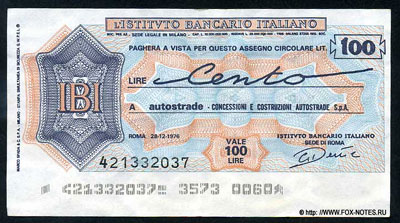 l'INSTITVTO BANCARIO ITALIANO 100  1977
