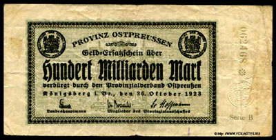 Provinzialverband Ostpreußen, Königsberg i. Pr. Ostpreußen Preußische Provinz (  ). Königreich Preußen /Freistaat Preußen.  1918 - 1923 .