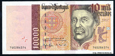 BANCO DE PORTUGAL 10000 эскудо 1998