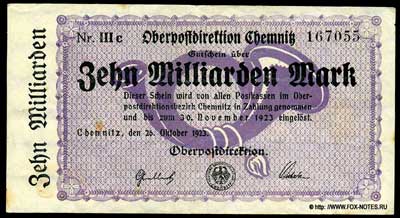 Oberpostdirektion, Chemnitz 10 Milliarden Mark 1923