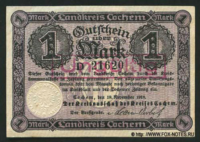 Landkreis Cochem 1 Mark 1918