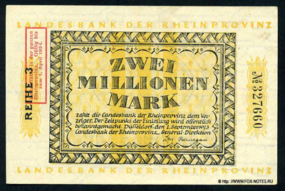 Landesbank der Rheinprovinz 2000000 mark