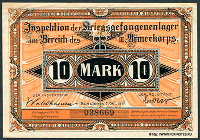 Havelberg 10 Mark 1917 Gefangenenlager