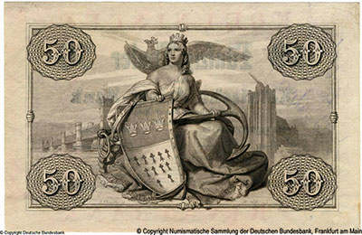 Kölnische Privat-Bank 50 Taler 1856