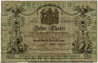 Preussische Haupt-Bank 10 Taler 1856