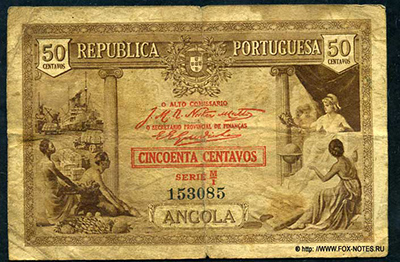 Republica Portuguesa Angola 50 Centavos 1923