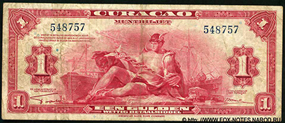 Curaçao. Muntbiljet 1 gulden 1942