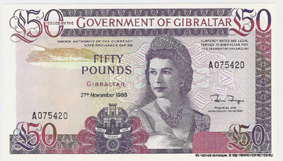 Government of Gibraltar 50 Pounds 1986