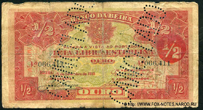 Banco da Beira 1/2 escudo 1919