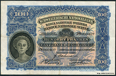 Schweizerische Nationalbank 100 Franken 1940