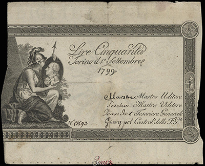 Regie Finanze di Torino 50 lire 1799
