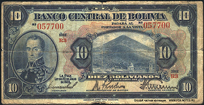 Banco Central de Bolivia 10 bolivianos 1928