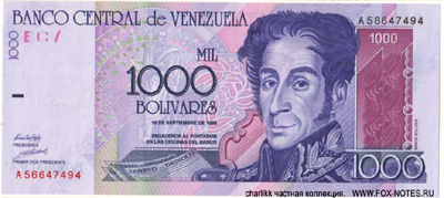 Banco Central de Venezuela.  1000  1998 